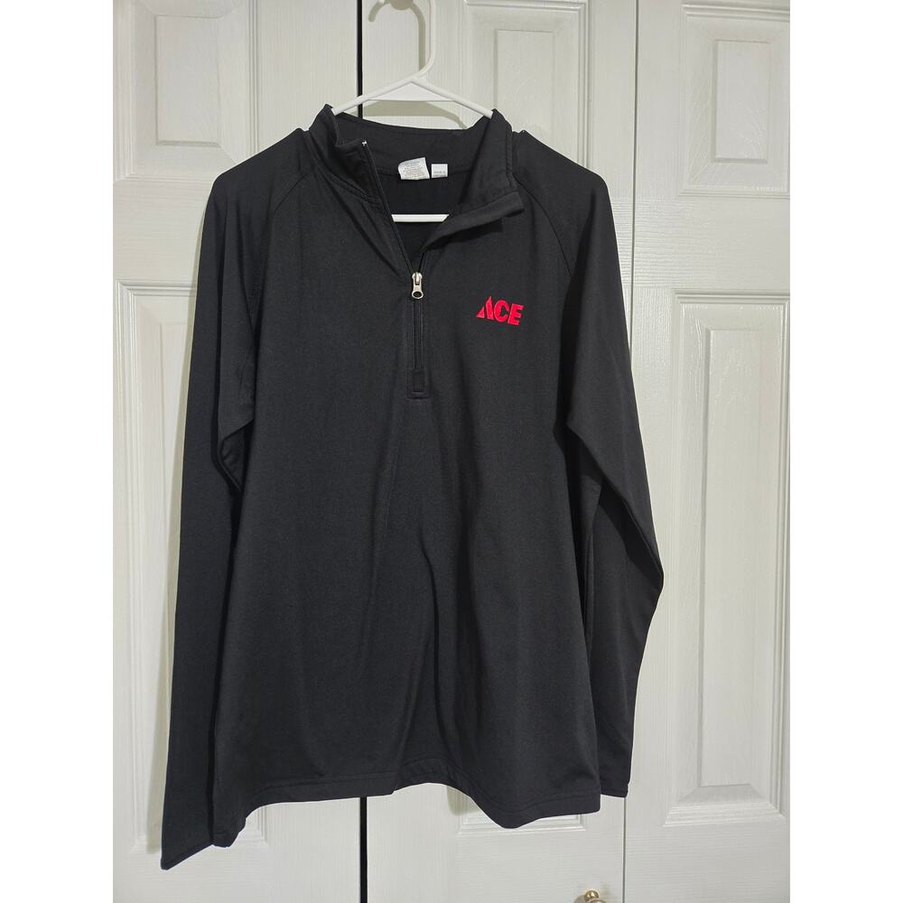 Ace hardware small women's black partial zip athletic style top